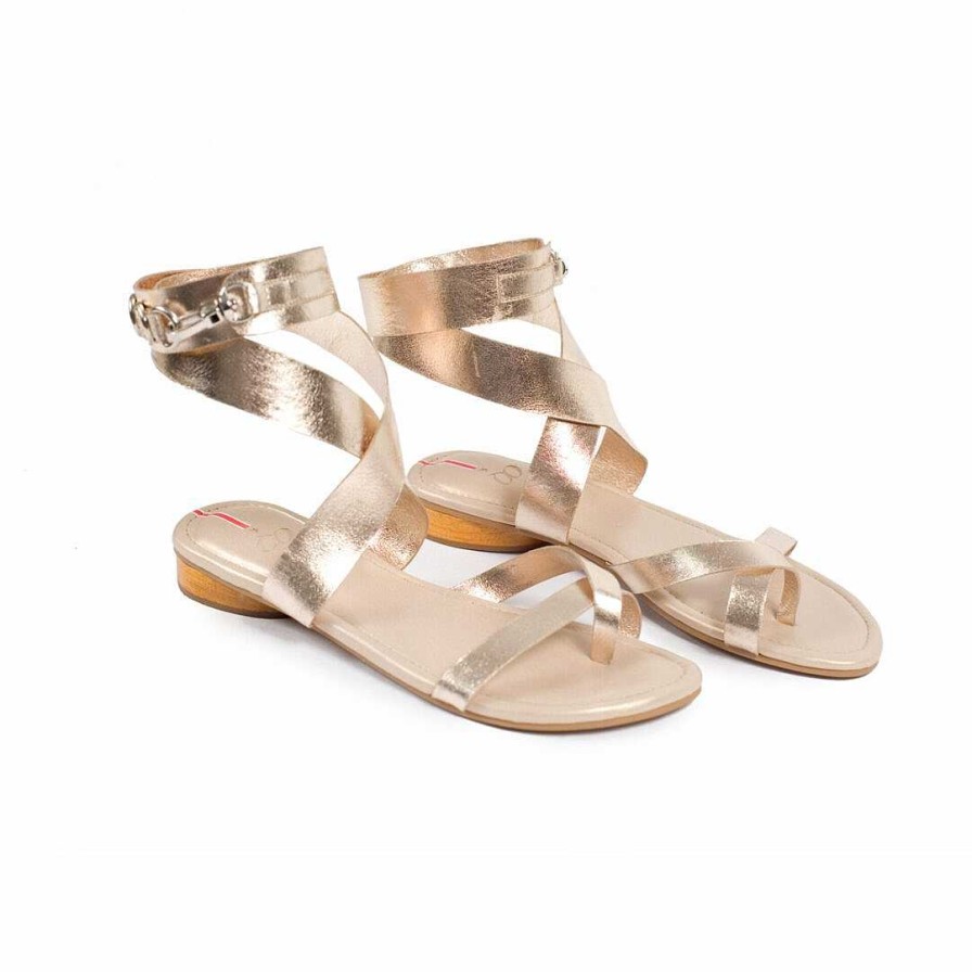 Shoes OQ Shoes | Rio Gold Flat Sandal