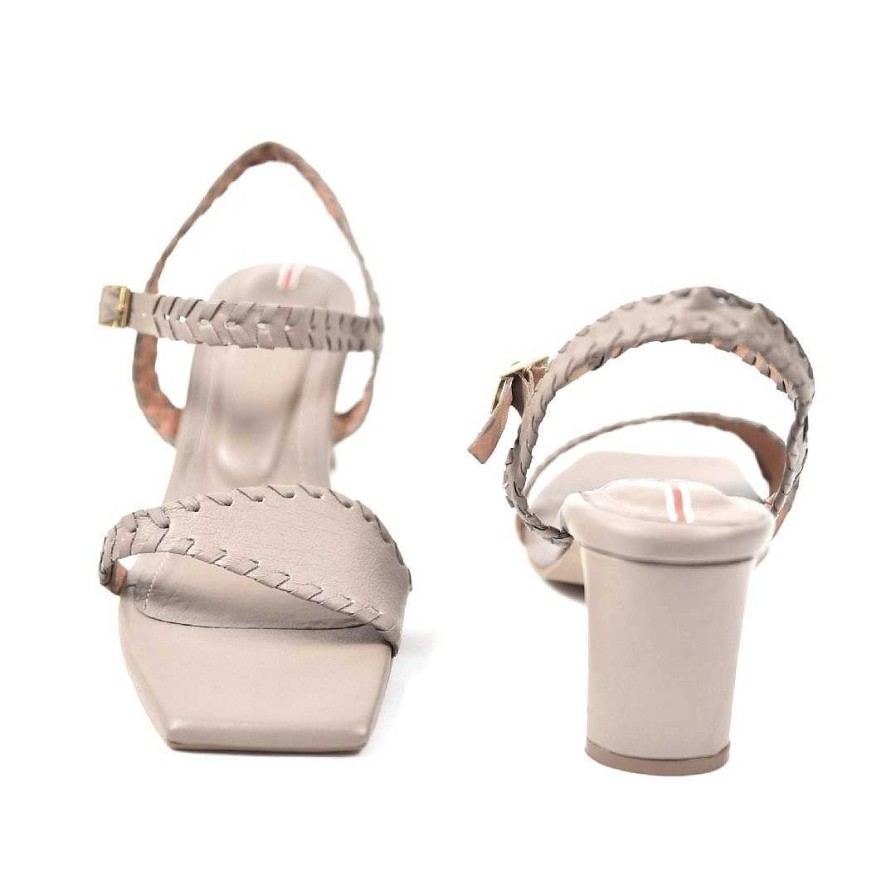 Shoes OQ Shoes | Finca 5.5 Taupe Heeled Sandal