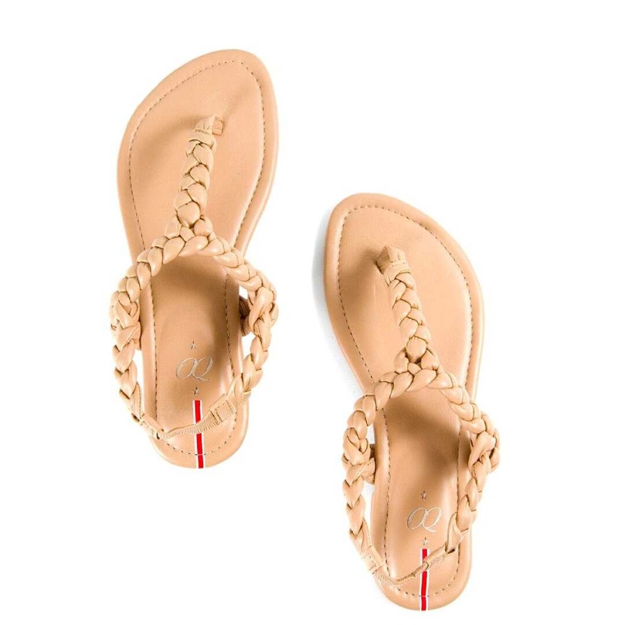 Shoes OQ Shoes | Rose Wheat Flat Sandal