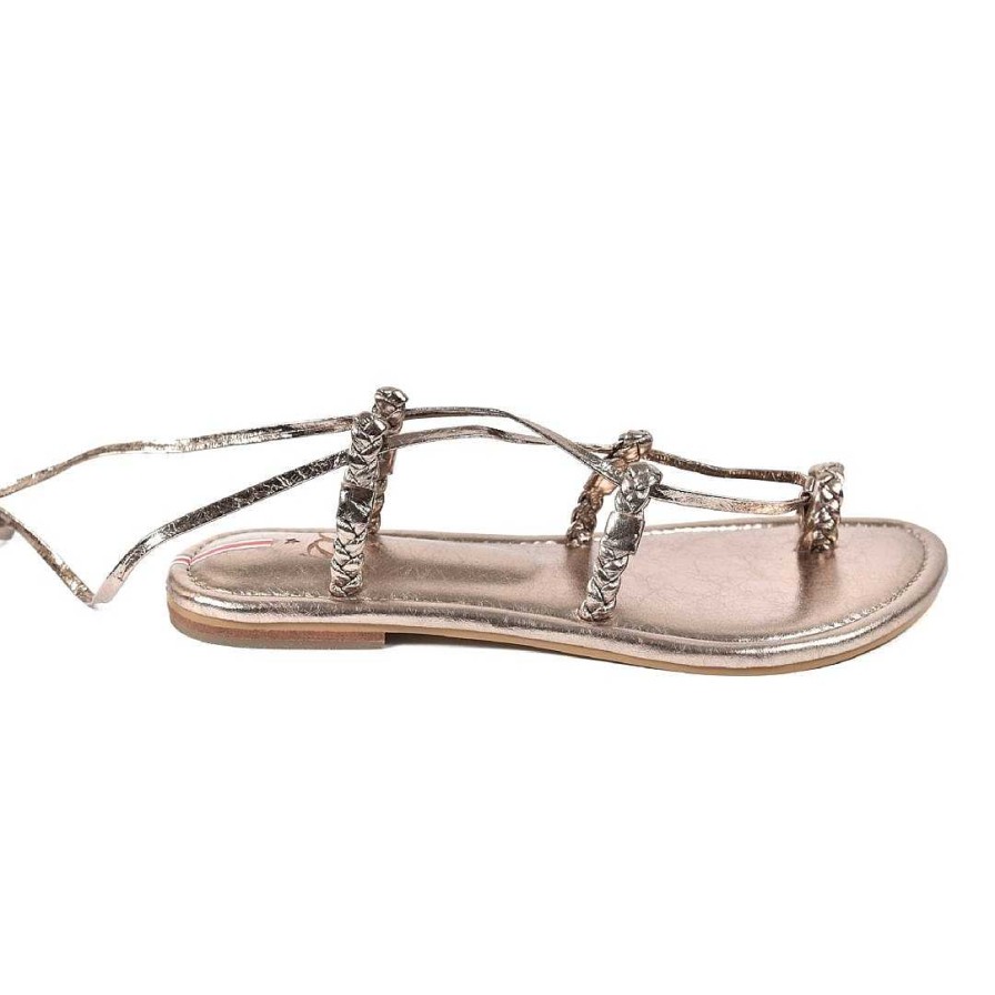 Shoes OQ Shoes | Moon Gold Desert Flat Sandal