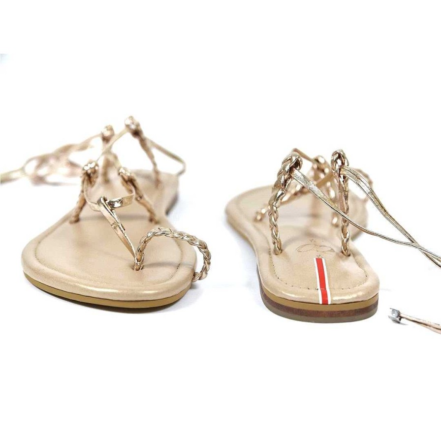 Shoes OQ Shoes | Gold Desert Flat Sandal