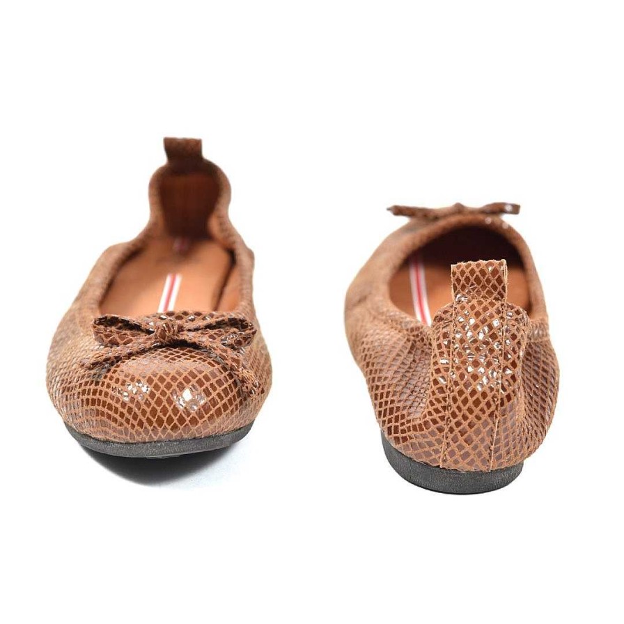 Shoes OQ Shoes | Round Ballerina Monkey Cotton Scales Honey