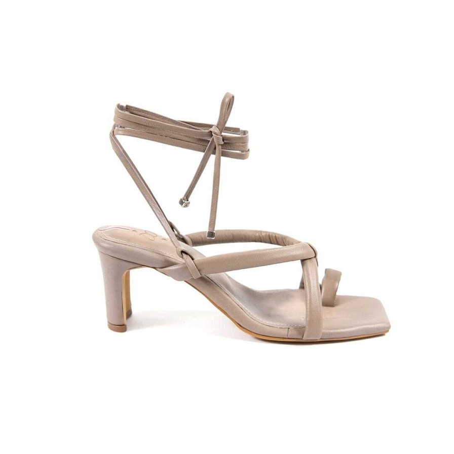 Shoes OQ Shoes | Sandal With Taupe Snow Heel