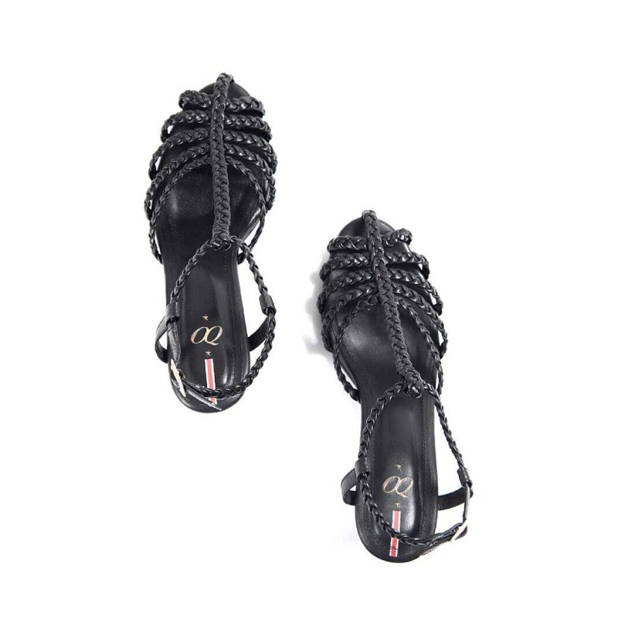 Shoes OQ Shoes | Sandal With Pomarosa Heel 5.5 Black