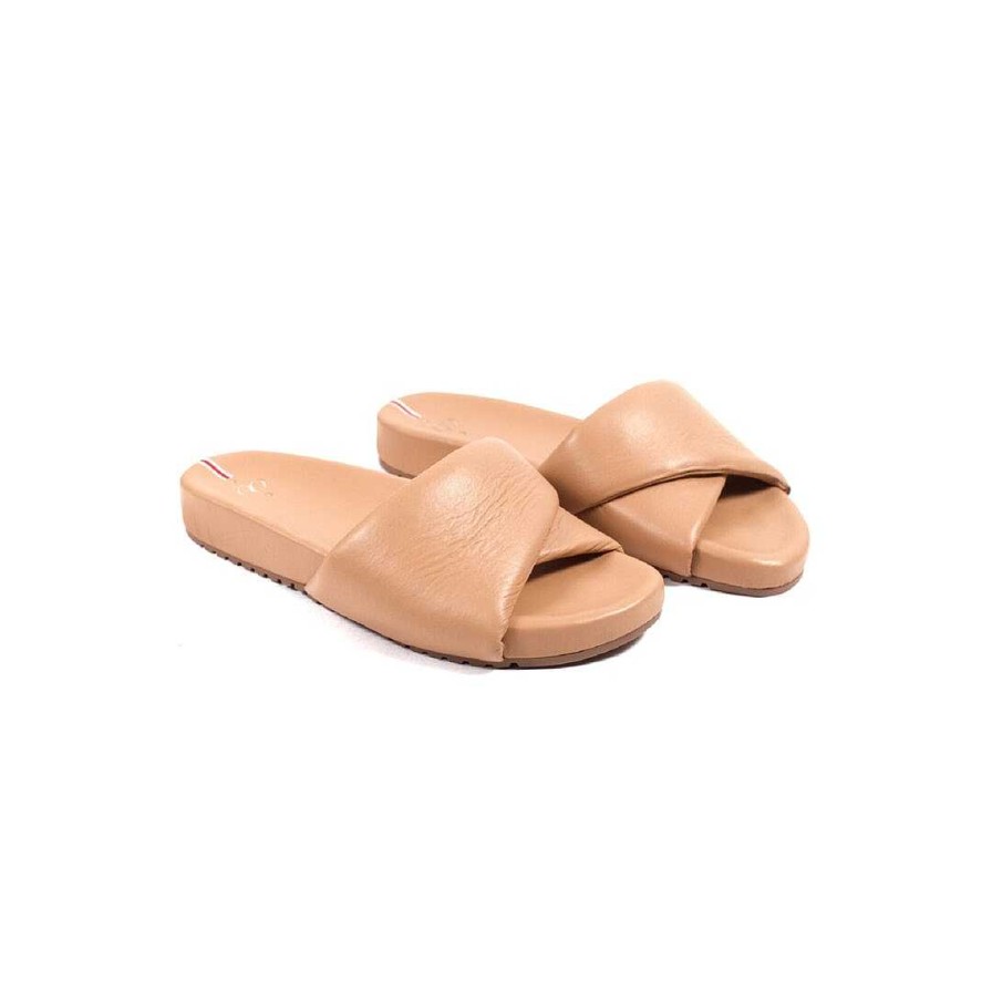 Shoes OQ Shoes | Farra Wheat Padded Flat Sandal