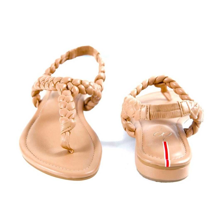 Shoes OQ Shoes | Rose Wheat Flat Sandal