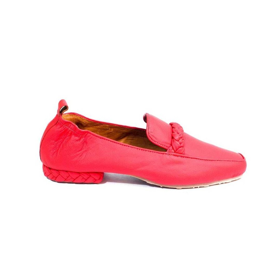 Shoes OQ Shoes | Square Ballerina Moccasin Bubblegum Red