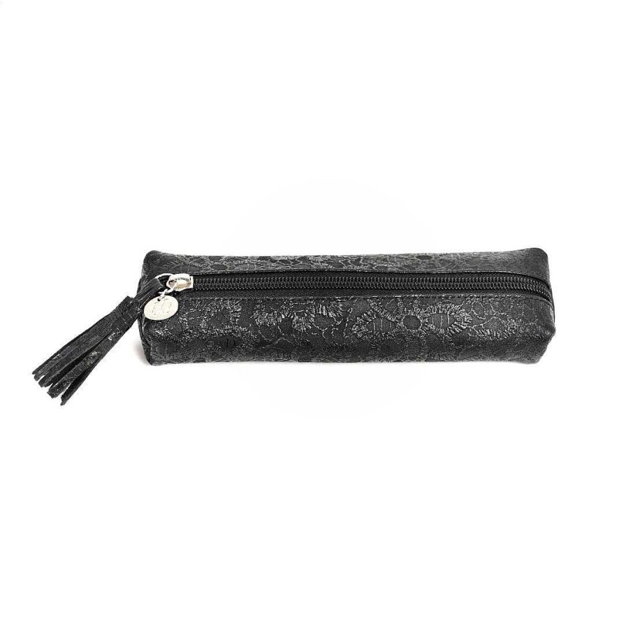 Wallets & Accessories OQ Shoes | Black Flowers Pen Holder