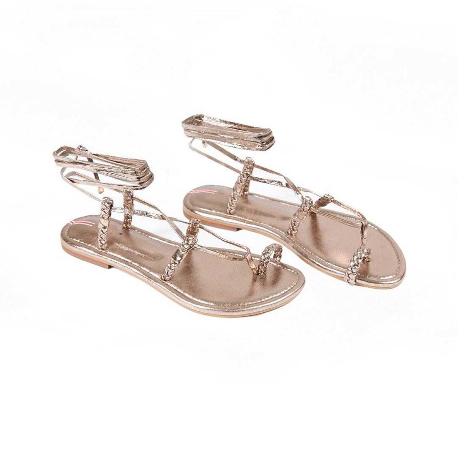 Shoes OQ Shoes | Moon Gold Desert Flat Sandal