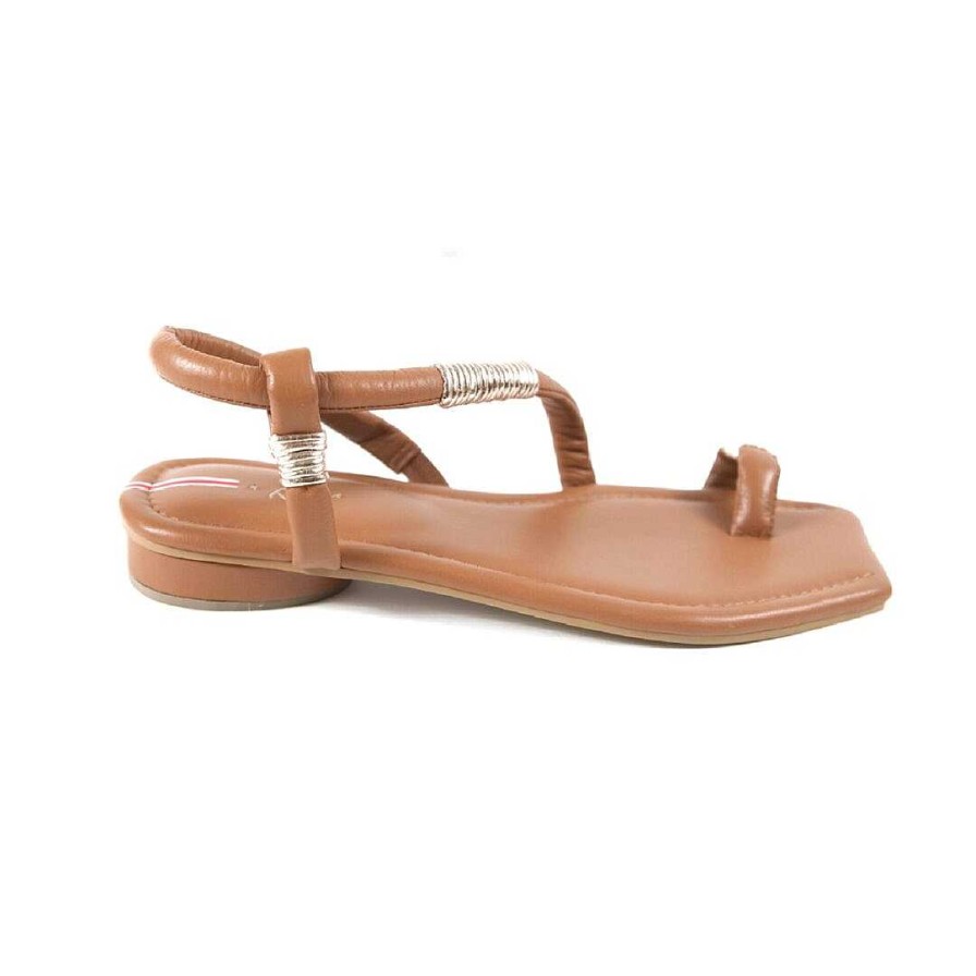 Shoes OQ Shoes | Chagal Honey X Gold Flat Sandal