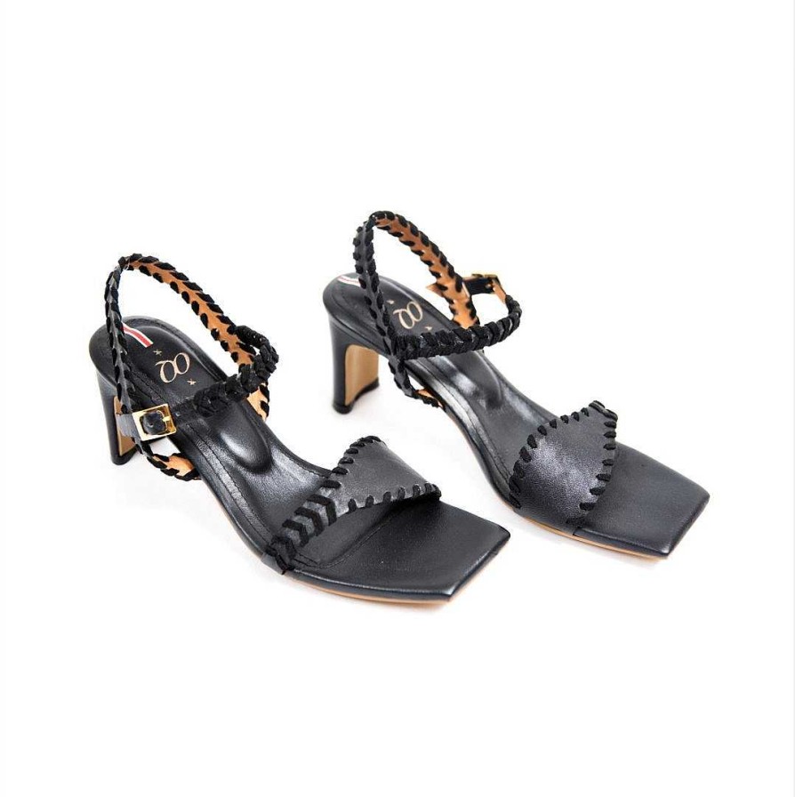 Shoes OQ Shoes | Finca 5.5 Black Heeled Sandal