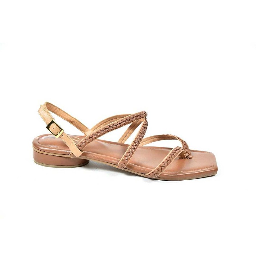 Shoes OQ Shoes | Honey Sea X Wheat Flat Sandal