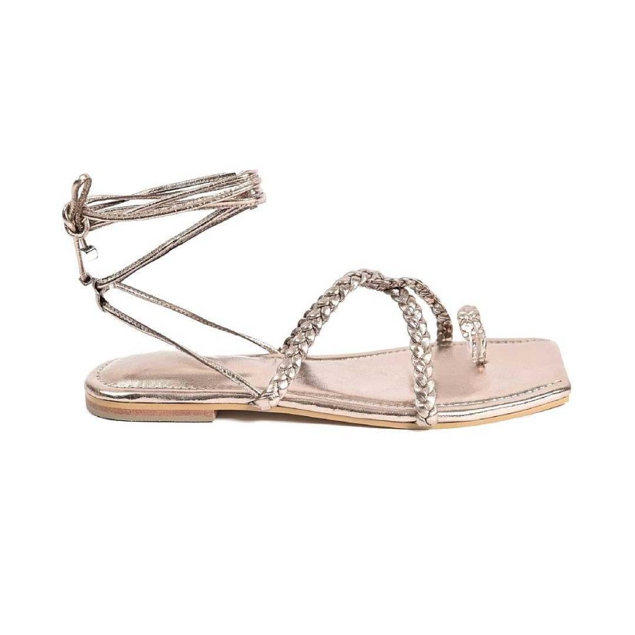 Shoes OQ Shoes | Blissful Moon Gold Flat Sandal