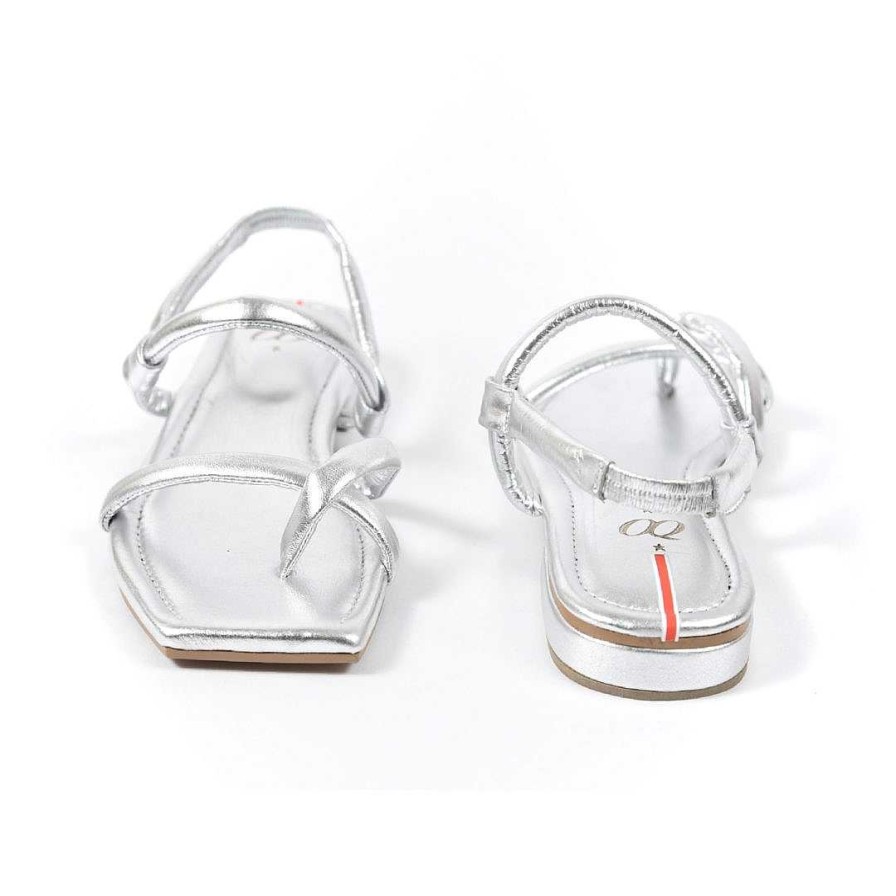 Shoes OQ Shoes | Silver Joke Flat Sandal