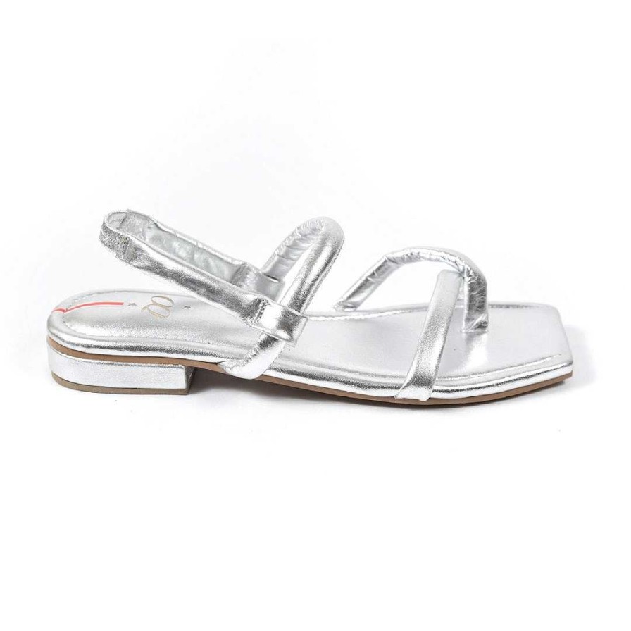 Shoes OQ Shoes | Silver Joke Flat Sandal