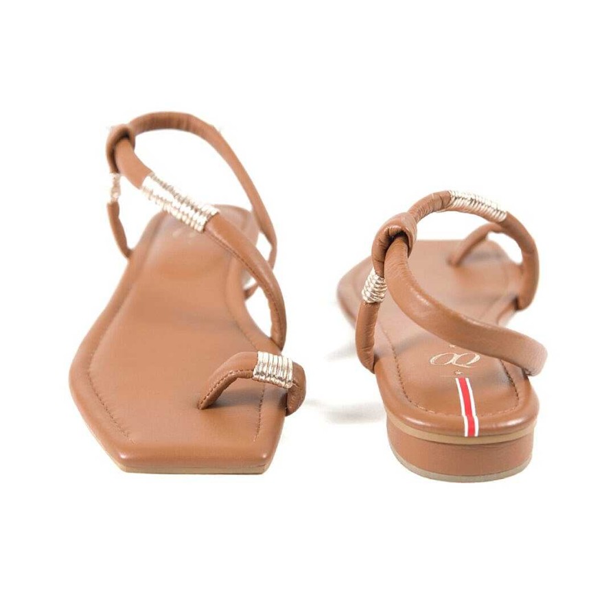 Shoes OQ Shoes | Chagal Honey X Gold Flat Sandal